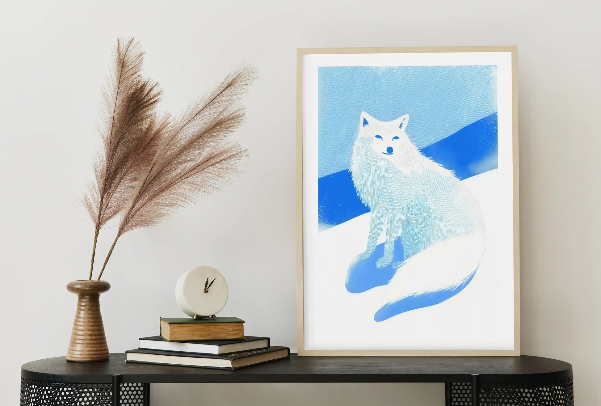 Arctic Fox and Deep Blue Sky