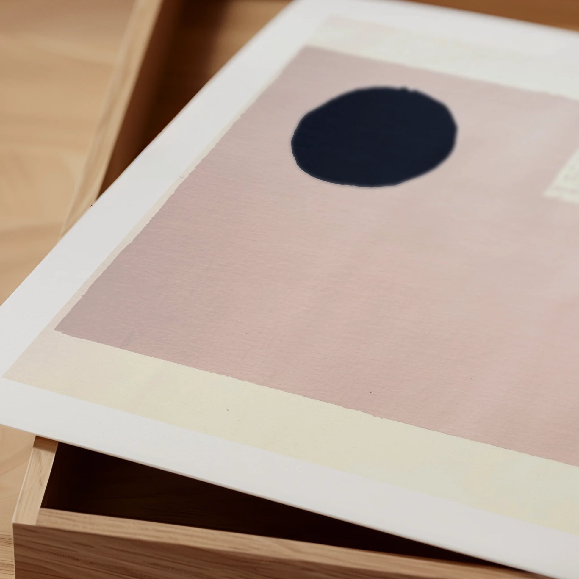 Black Circle on Pale Pink