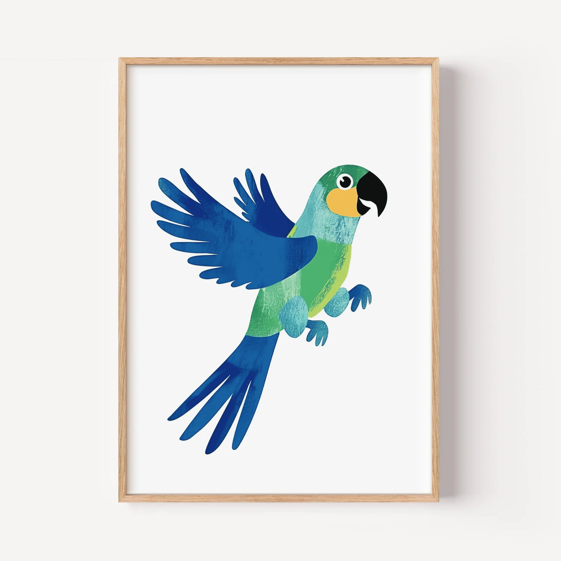 Blue Parrot Flying High