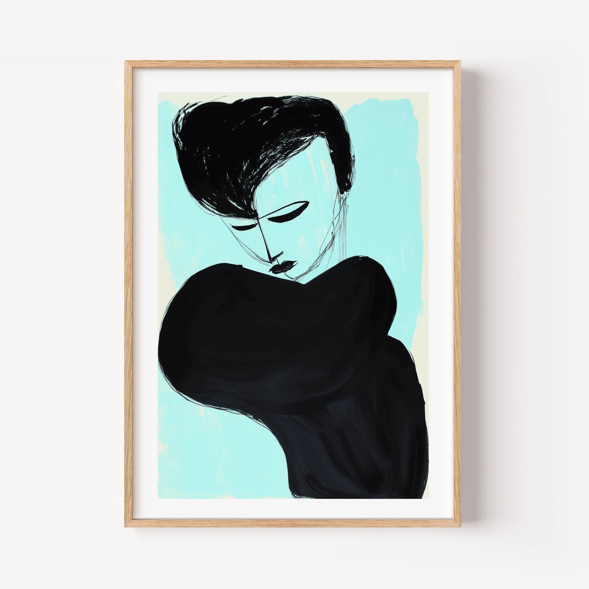 Bold Noir and Cyan Portrait