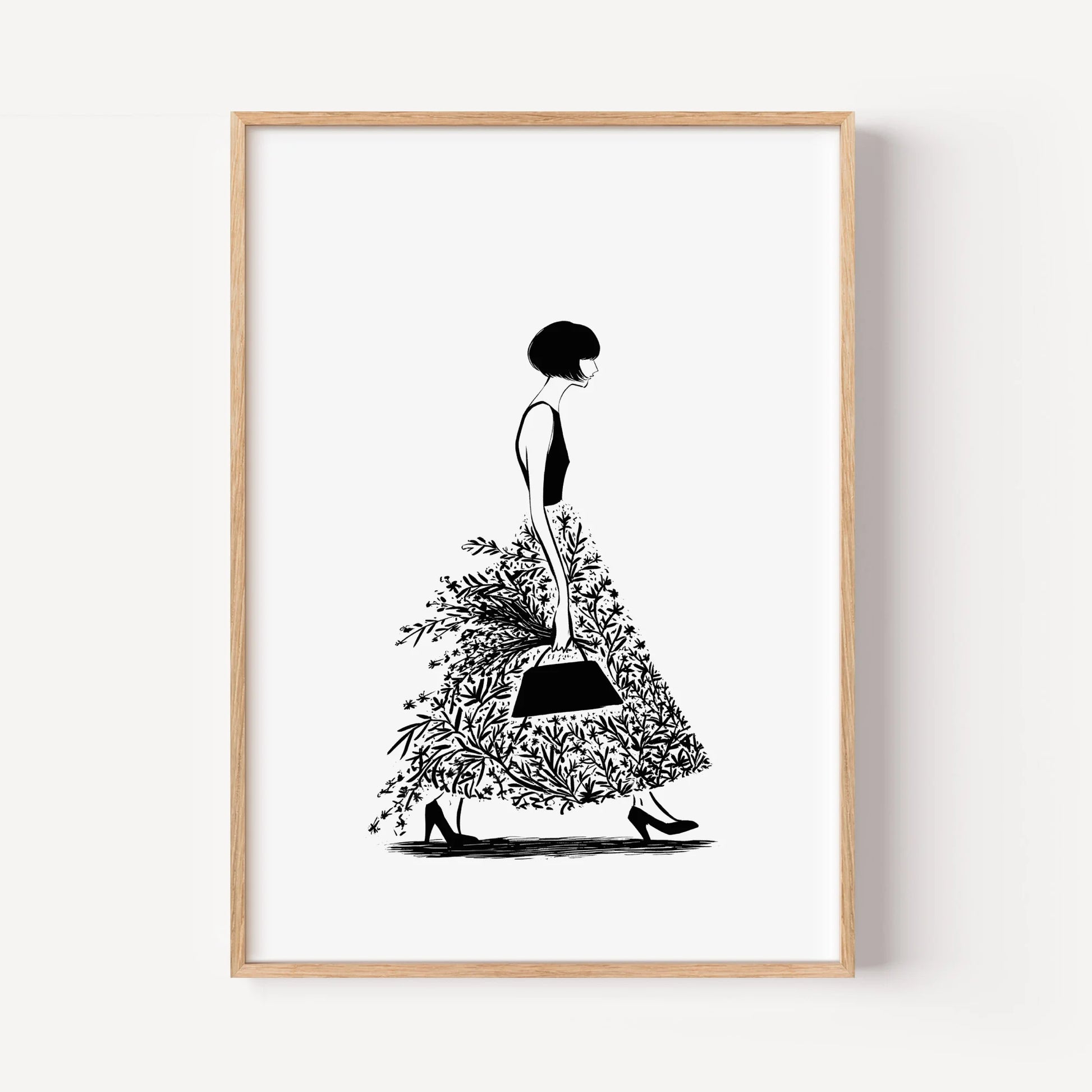 Chic Profile with a Flowered Dress