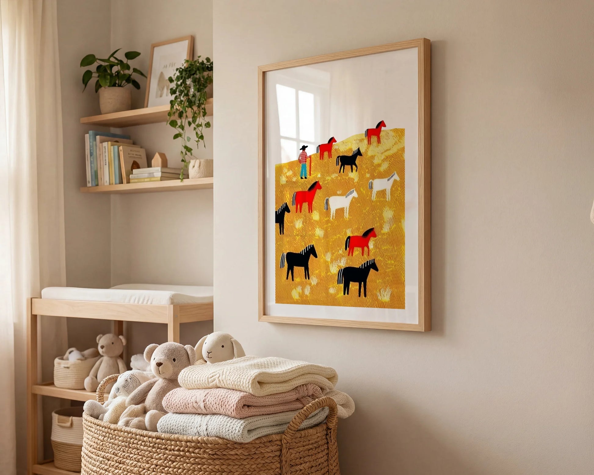 Mustangs of the Sunlit Hill