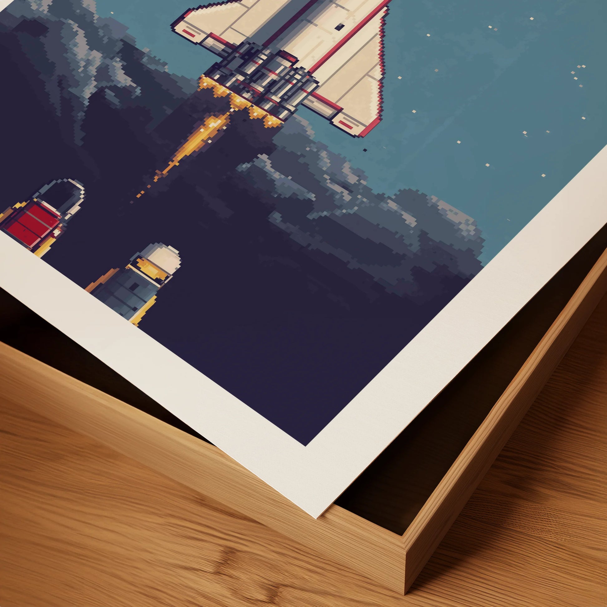 Retro Pixel Space Launch