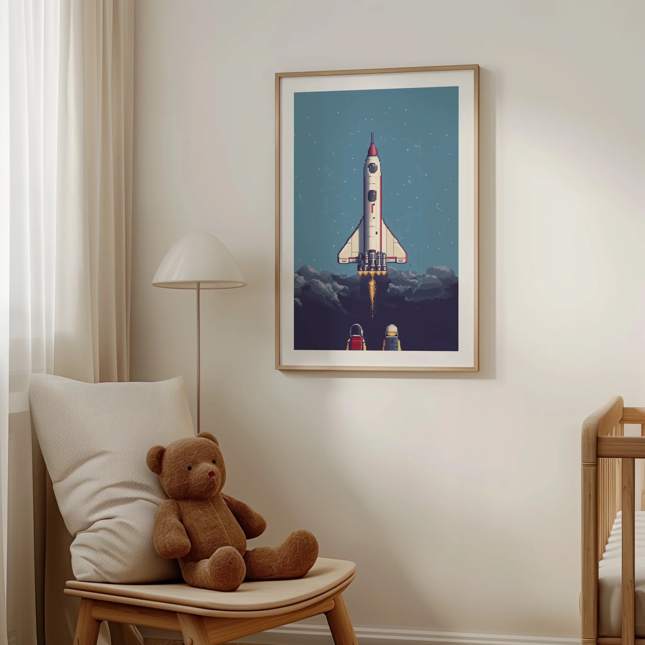 Retro Pixel Space Launch