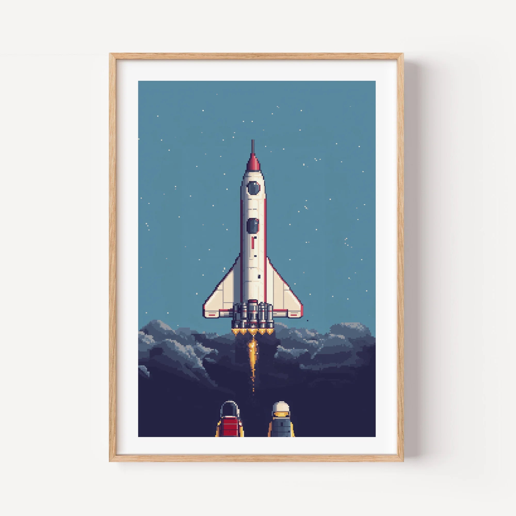 Retro Pixel Space Launch