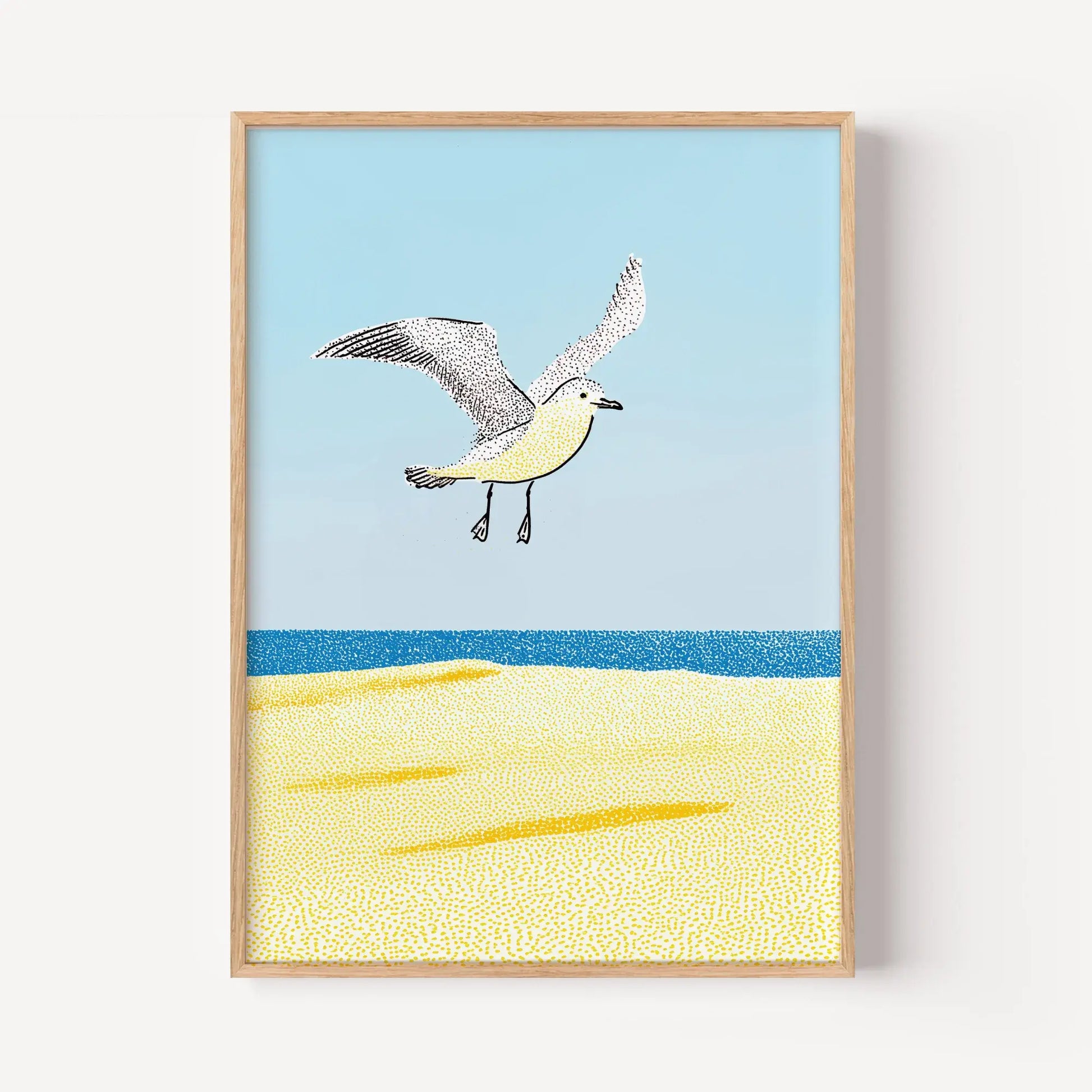 Seagull over Blue Sea Strip