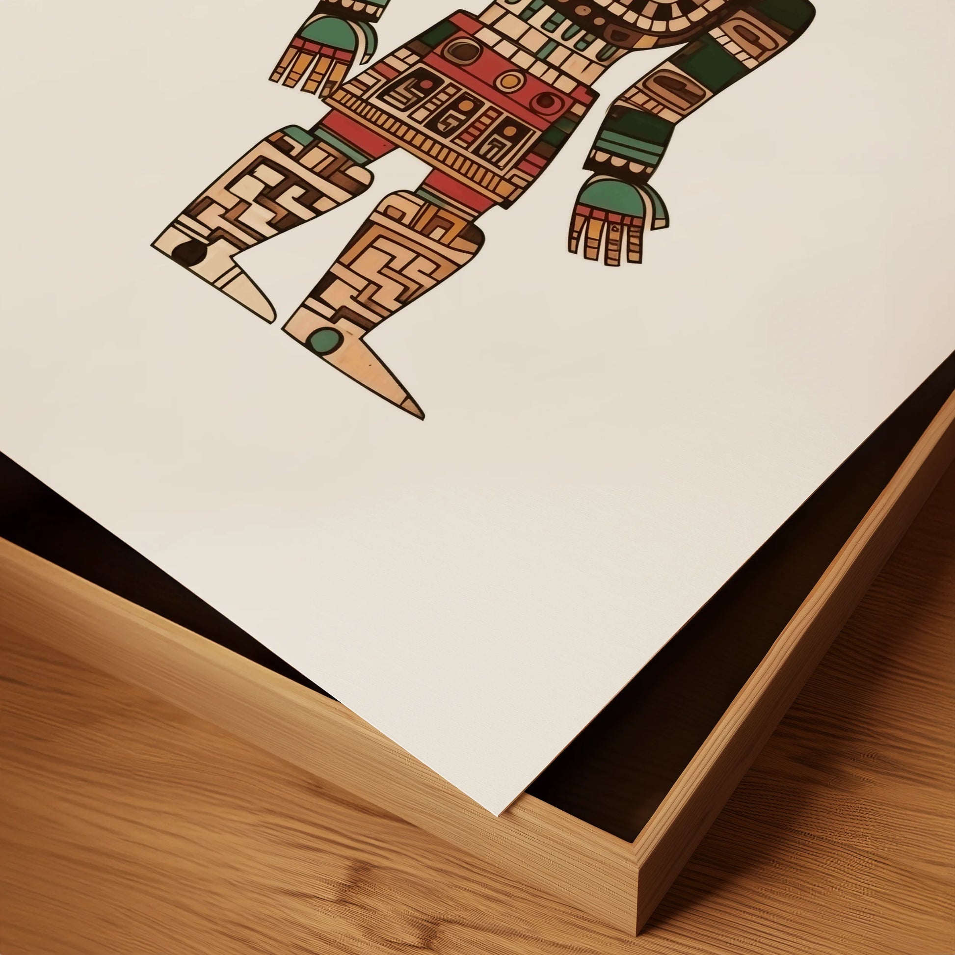 Techno-Maya Woodcut Idol 2