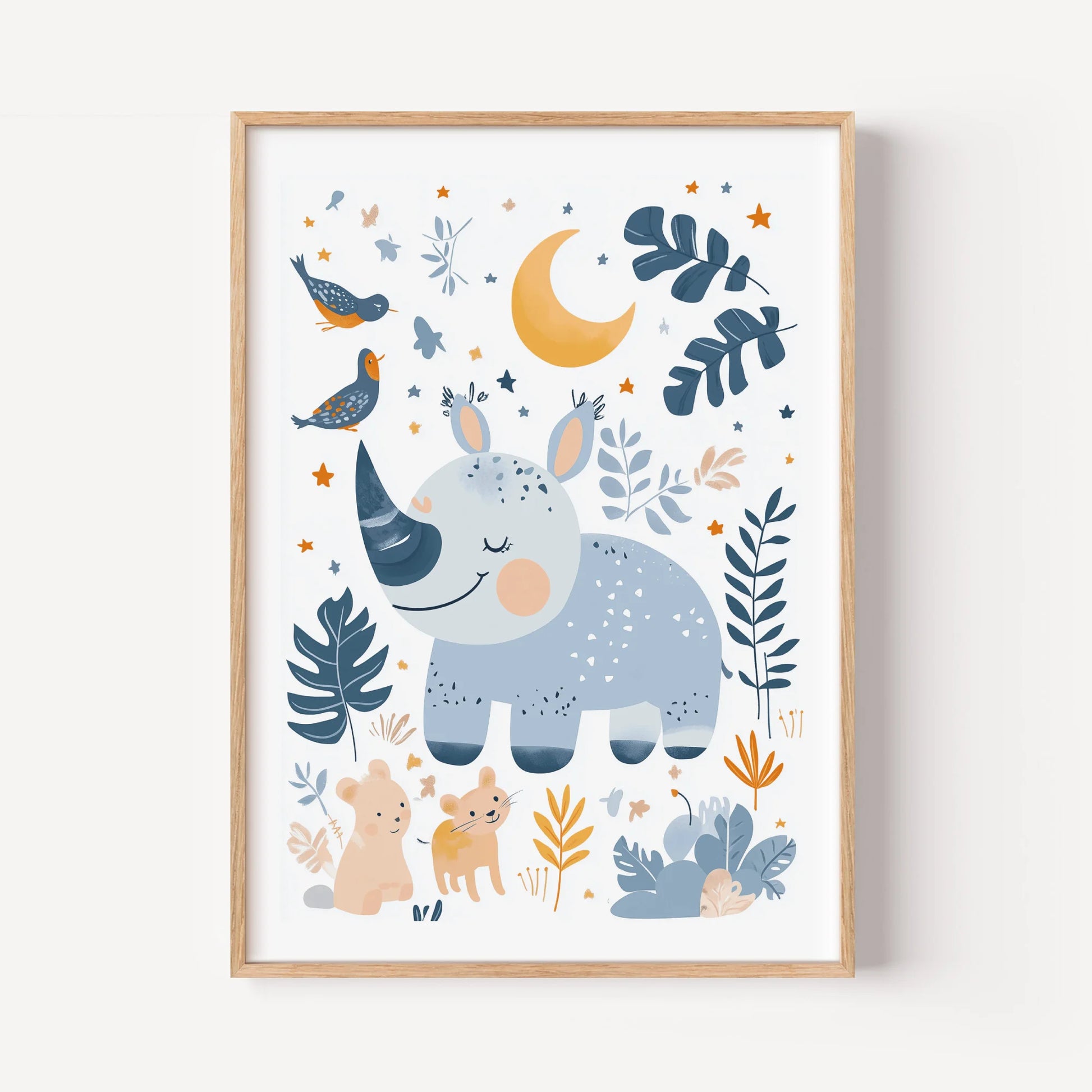 The Blue Rhino's Moonlit Dream