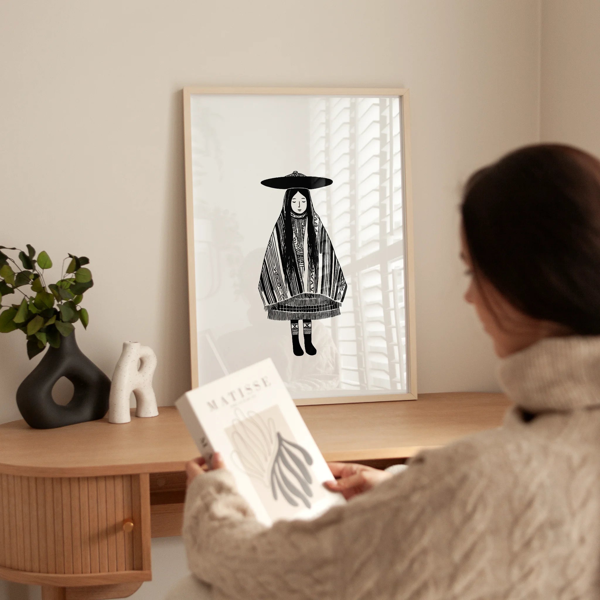 The Peruvian Woman in the Striped Poncho