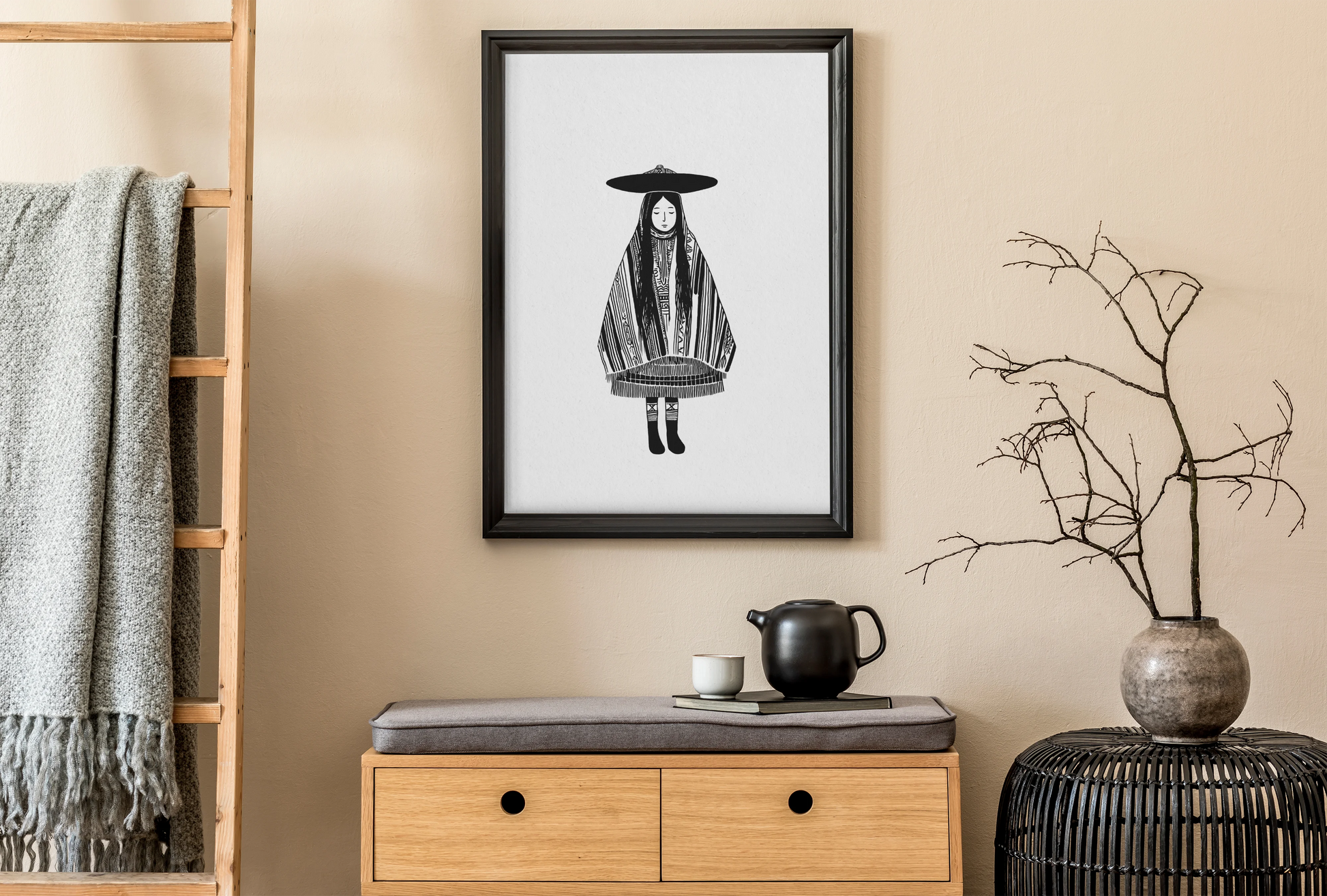 The Peruvian Woman in the Striped Poncho