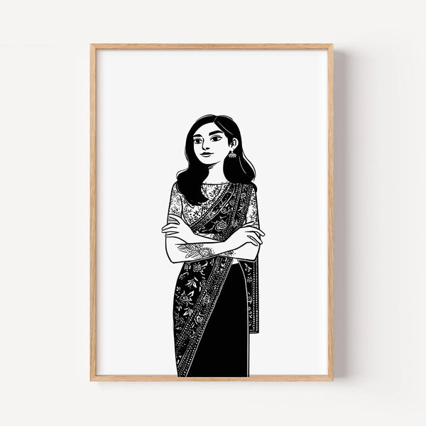 The Woman in the Floral Sari
