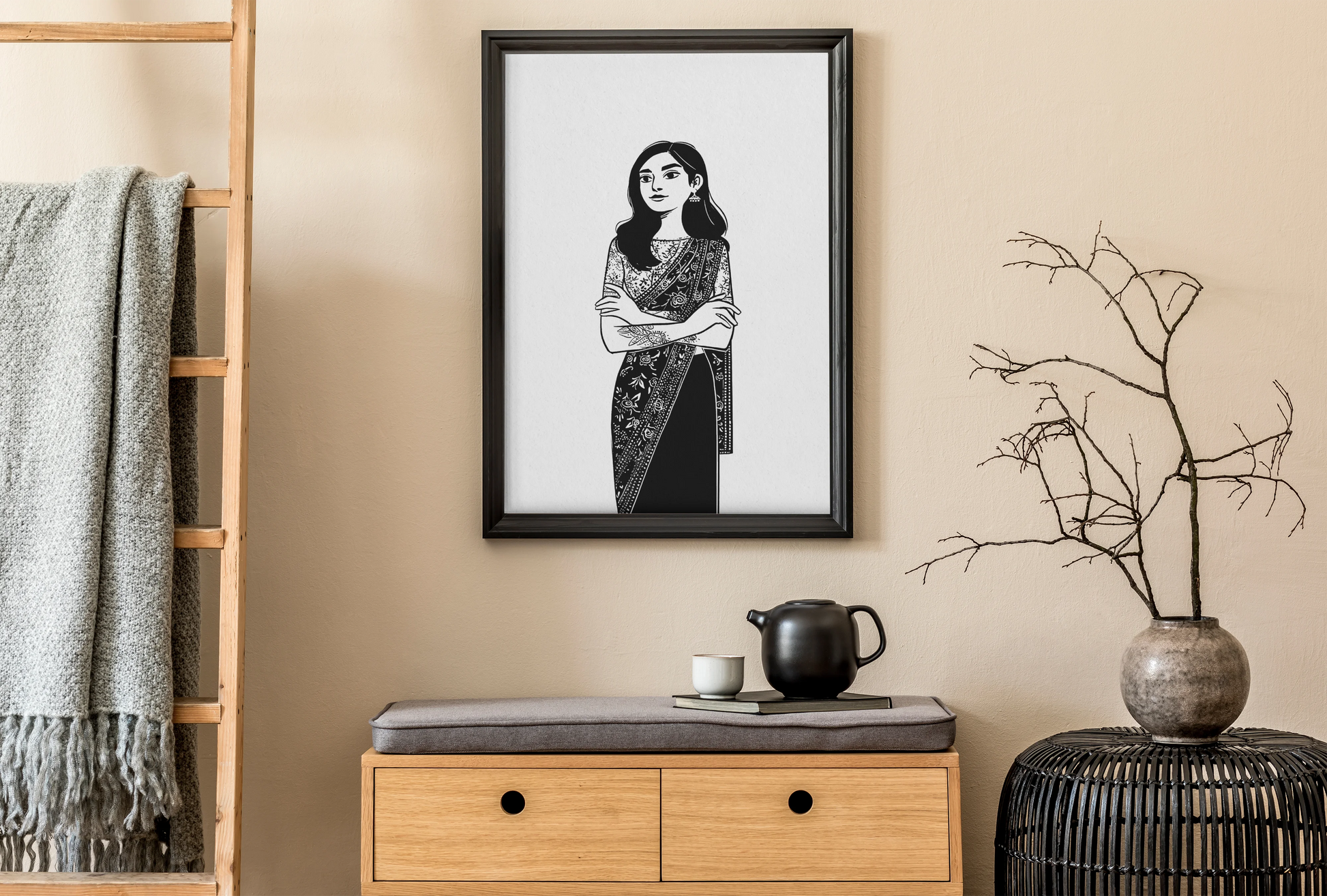The Woman in the Floral Sari