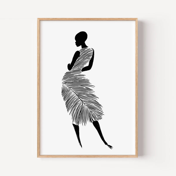 The Woman in the Textured Pine Dress