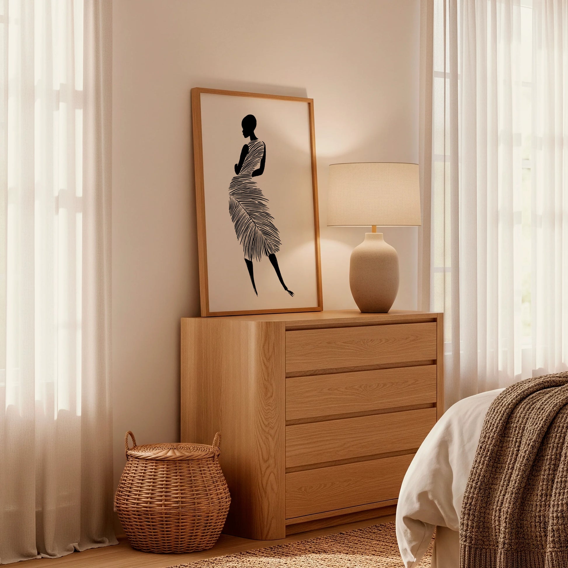 The Woman in the Textured Pine Dress