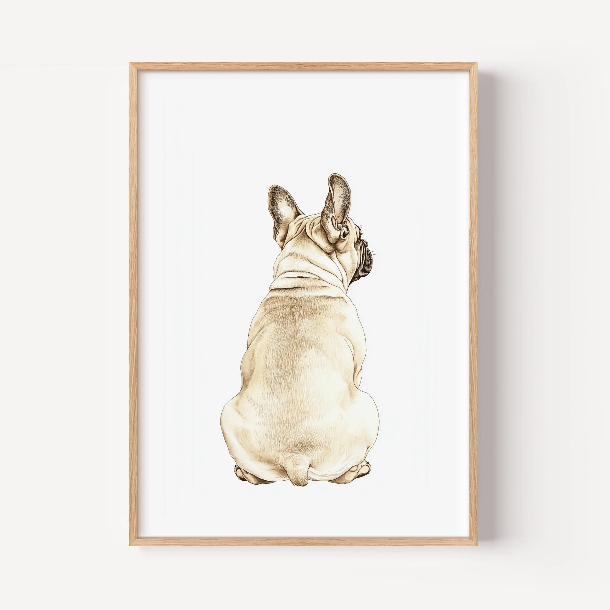 Watercolor French Bulldog Silhouette