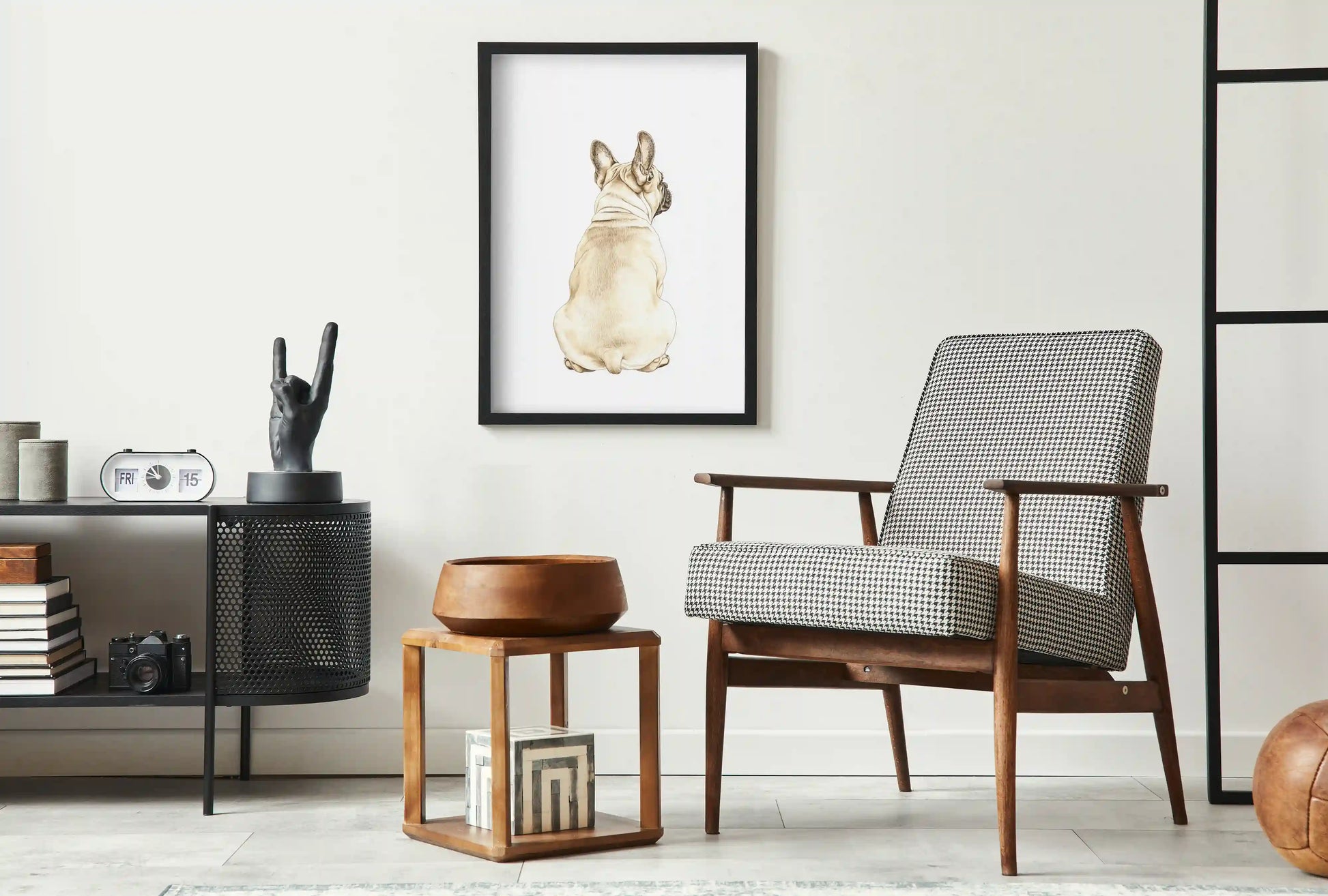 Watercolor French Bulldog Silhouette