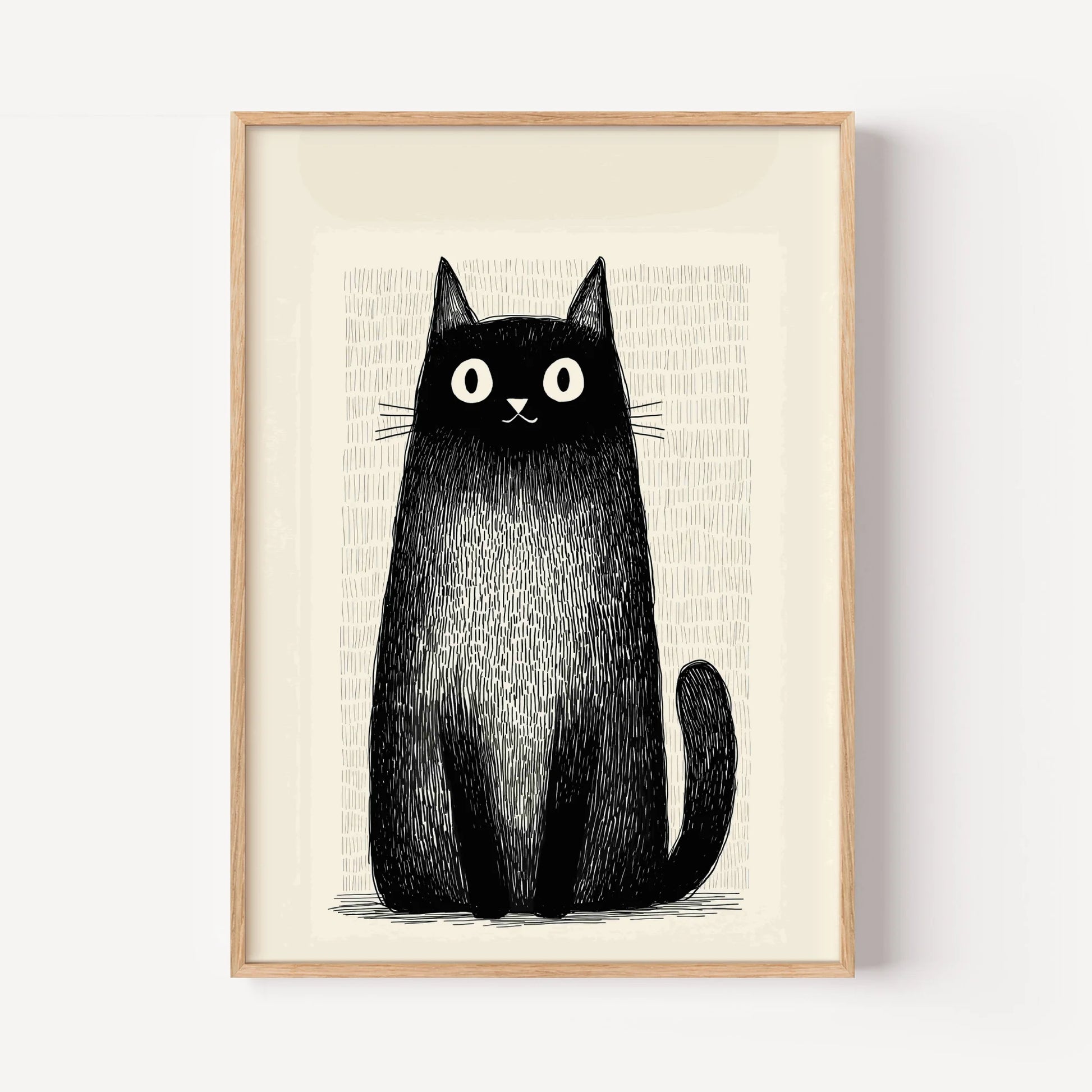 Wide-Eyed Black Cat