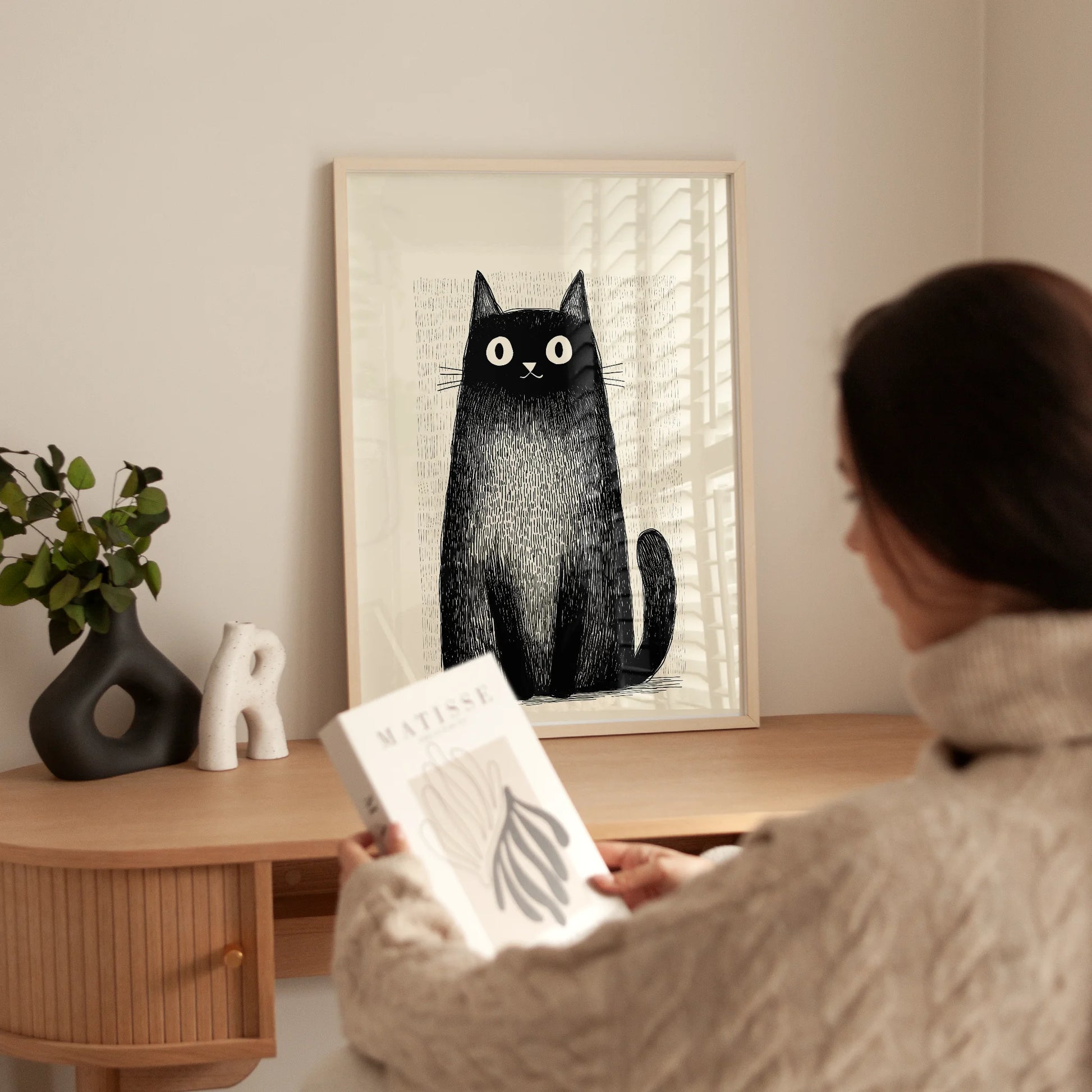 Wide-Eyed Black Cat